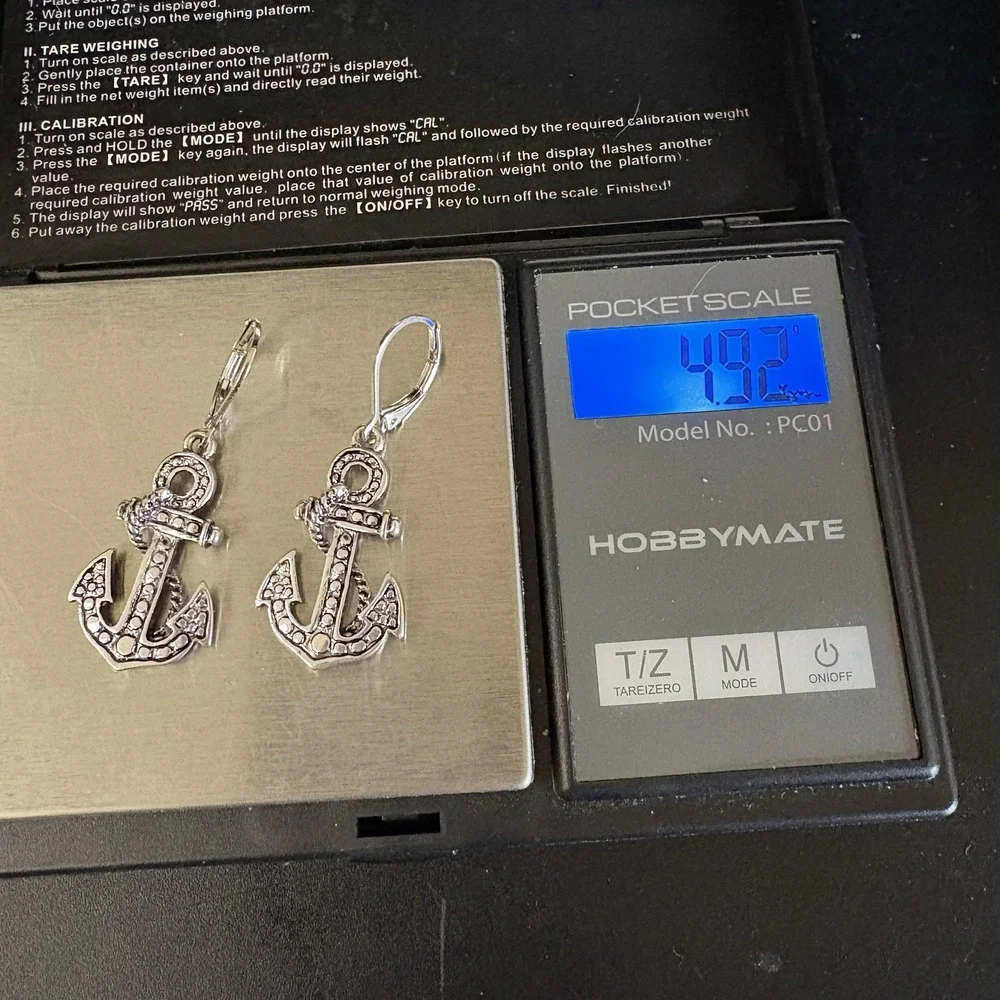 Anchor Earrings Scroll By Dillards Sterling Silver Post Nautical Sailing Cruise